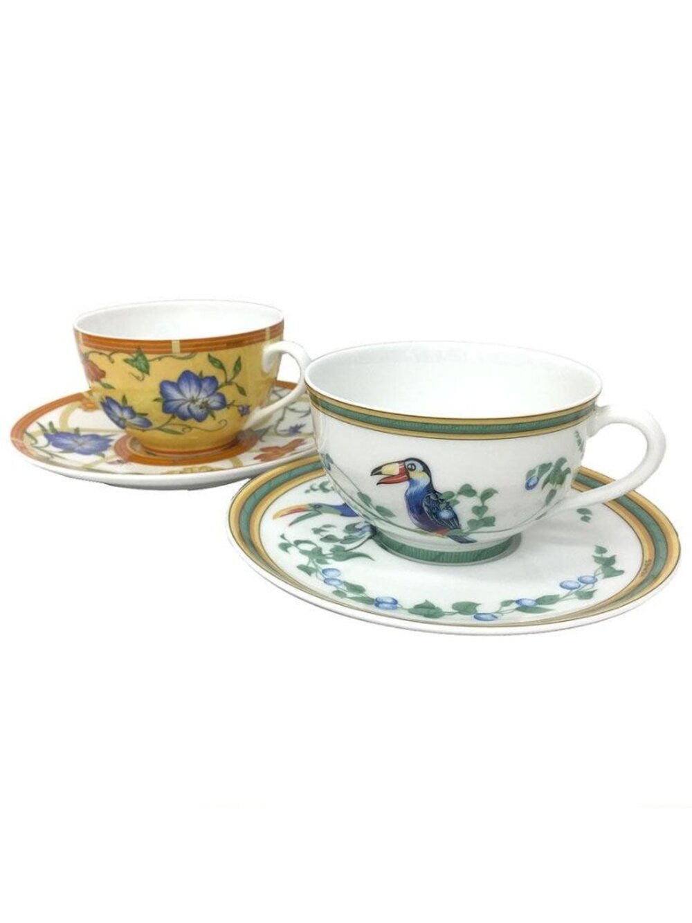 Hermes Set of 2 Cups and Saucers Siesta Toucan